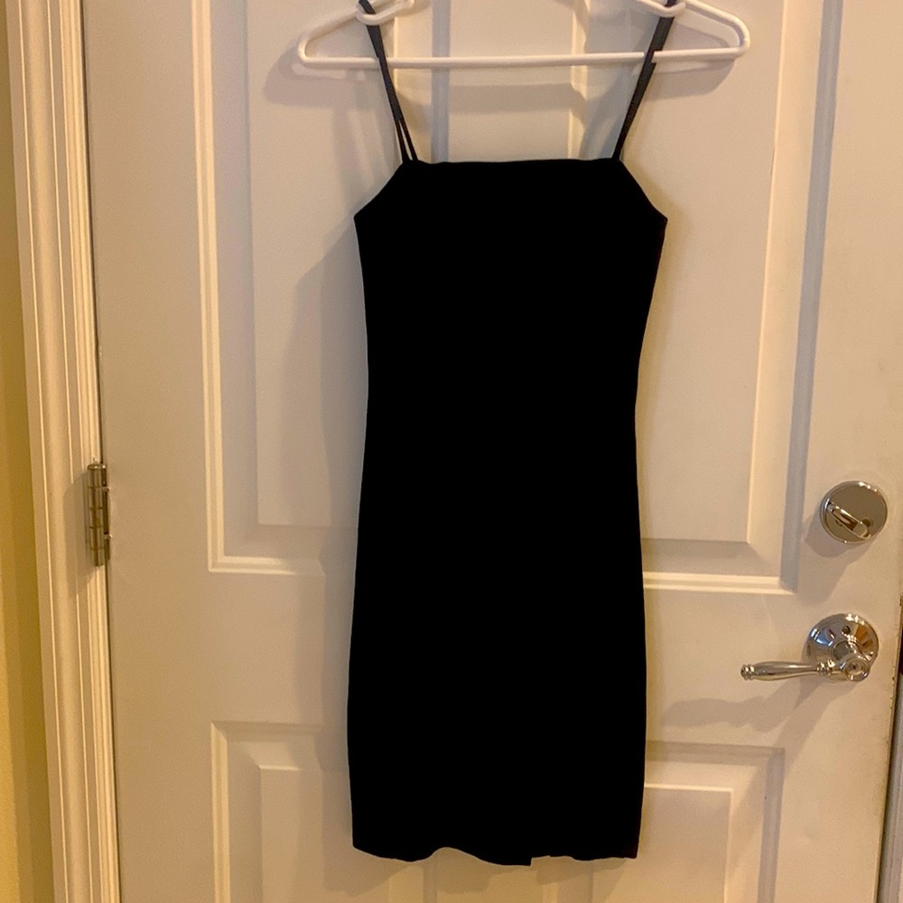 Forever 21 black mini dress with slit size SMALL